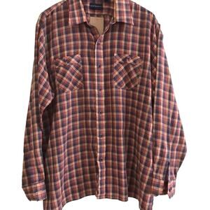 Vintage Arrow Sportswear Mens Plaid Long Sleeve Button Up Size XL